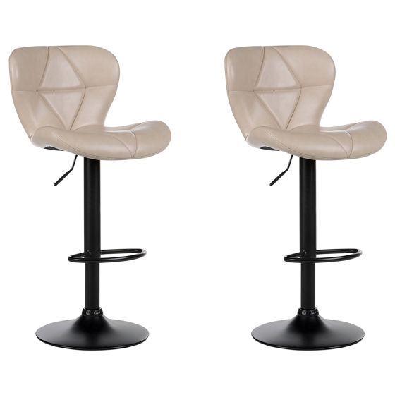 Baarituolisetti 2 kpl VALETTA keinonahka pyörivä Vaaleanbeige