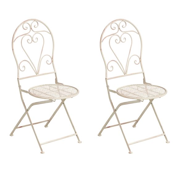 Puutarhatuolisetti 2 kpl FOLELLI kokoontaitettava metalli Vaaleanbeige