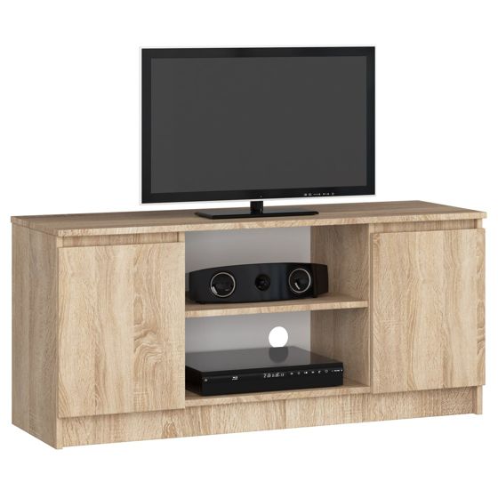 Akord TV-taso 2 ovea 1 hylly Sonoma-tammi 120x40x55