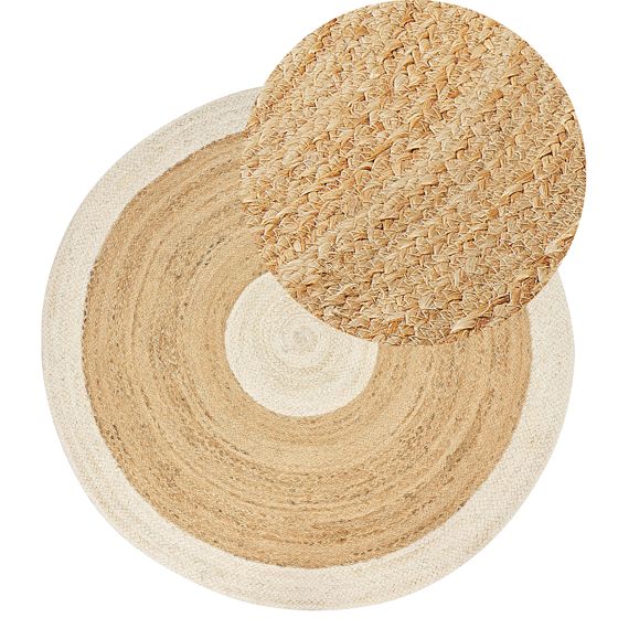Matto YAYALAR Luonnonvalkoinen ø 140 cm juutti