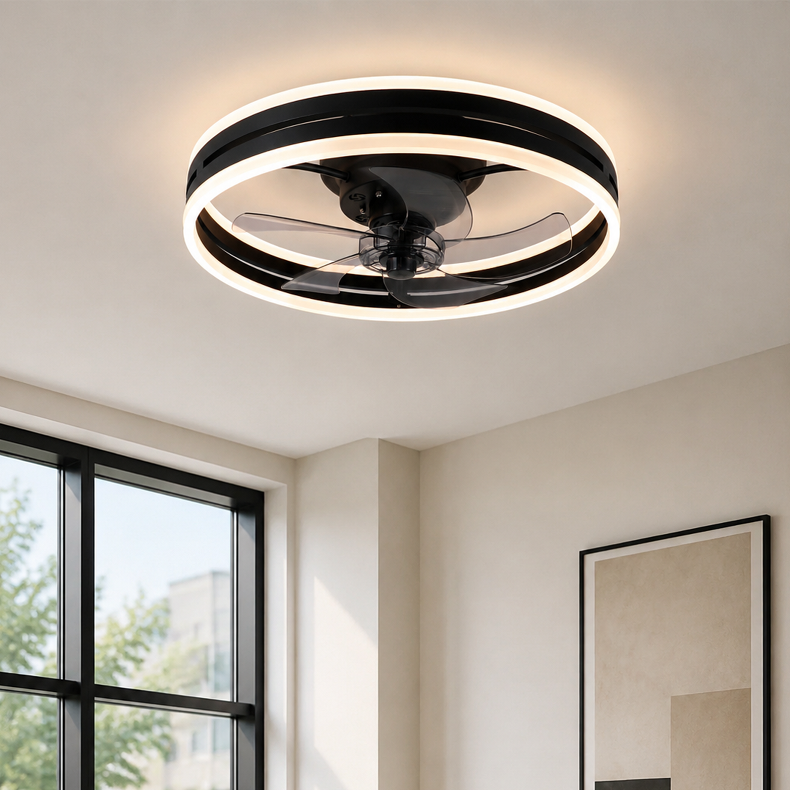 NETTLIFE - kattotuuletin LED - valolla ja kaukosäätimellä - Hiljainen, himmennettävä kattotuuletinvalaisin ajastimella