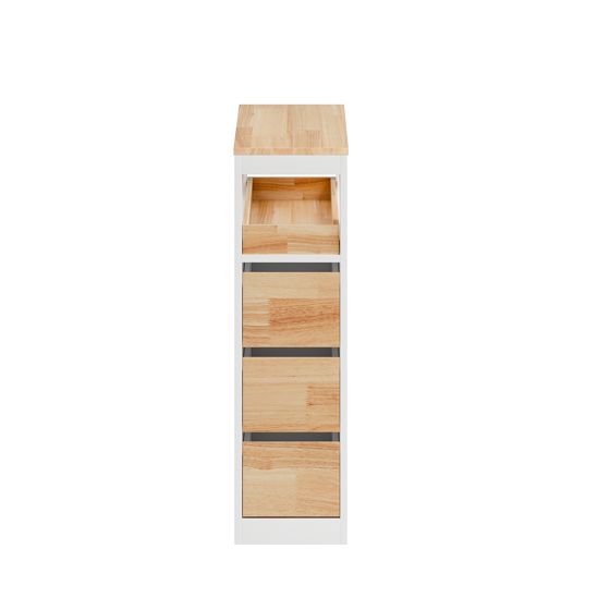 Sivukaappi neljällä laatikolla valkoinen 65.0x23.0x82.0 cm BZR54-III-WN