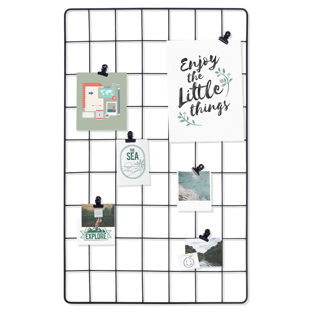 Musta metallinen valokuvaruudukko 58x36 cm