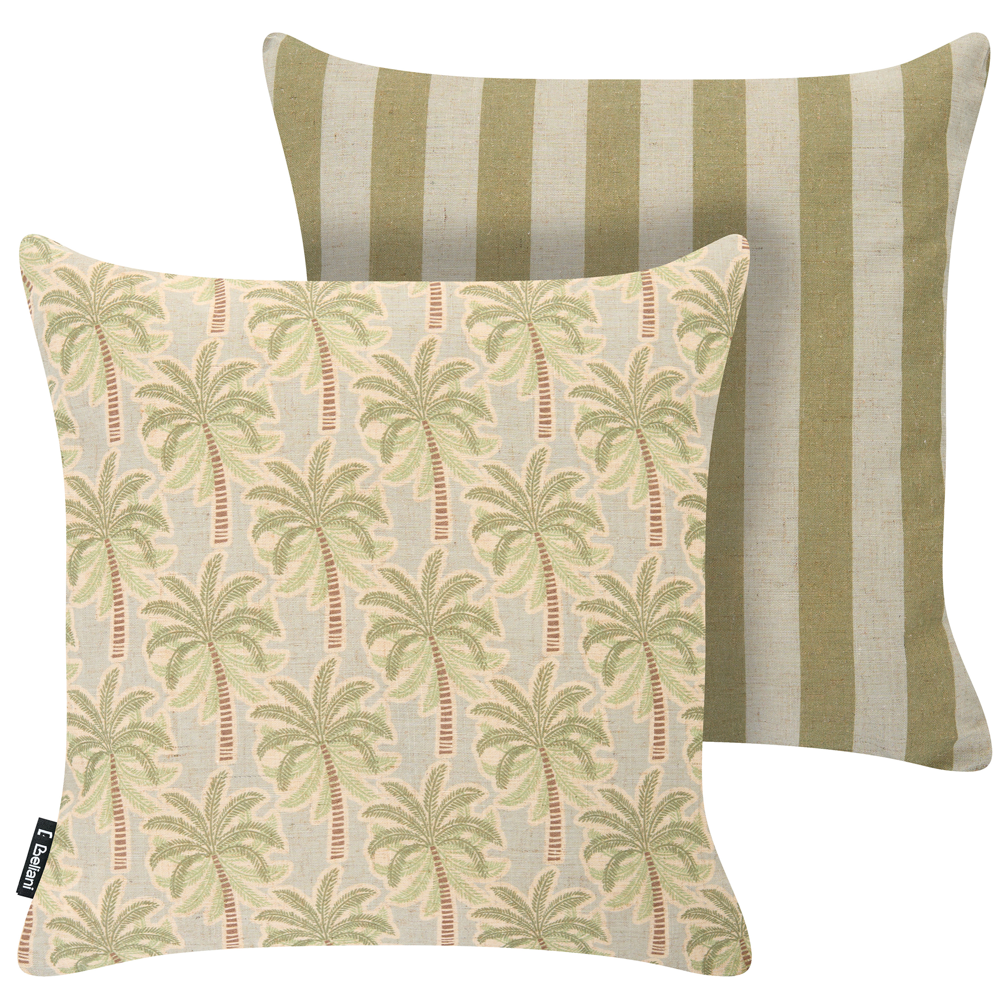 Ulkotyynysetti 2 kpl CALIA Kasvikuvio 45 x 45 cm Beige/vihreä