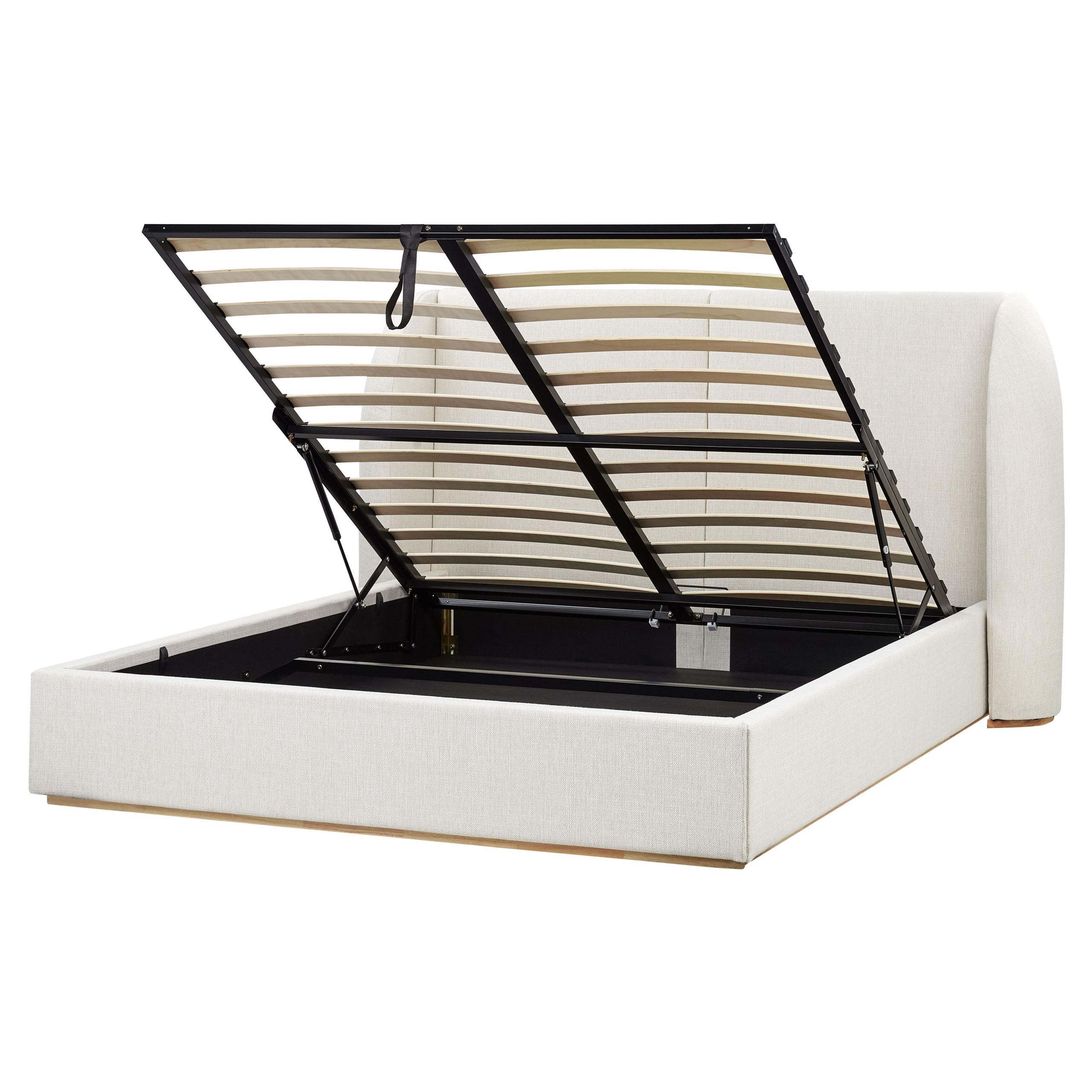 Sänky säilytystilalla kangas MONESTIER 160 x 200 cm Luonnonvalkoinen