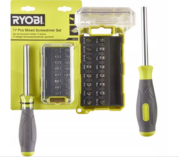 Ryobi rsd17pcs 17-osainen ruuvimeisselisarja