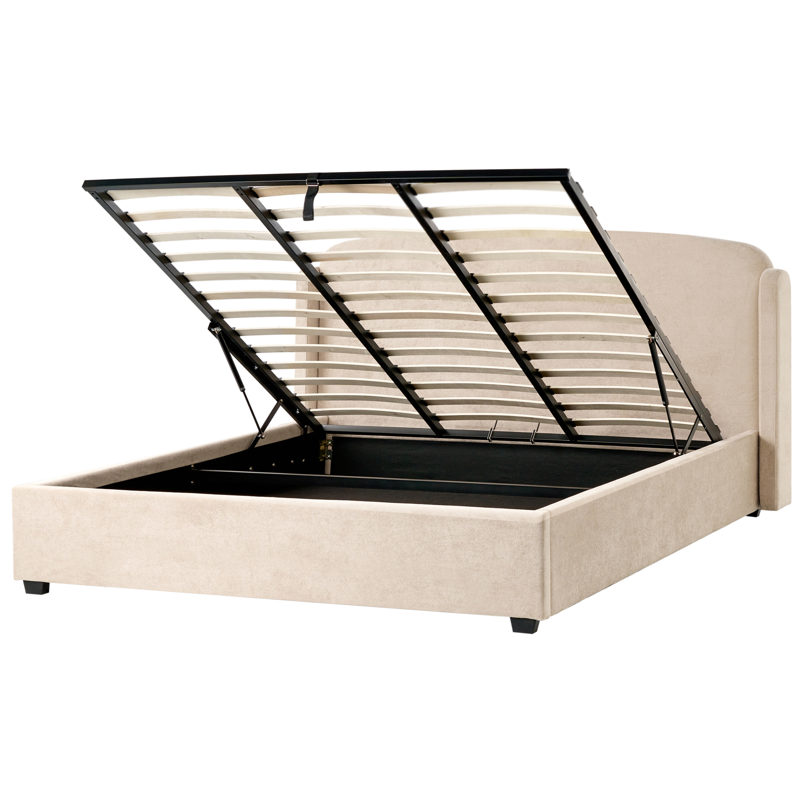 Sänky säilytystilalla kangas BERNAY 180 x 200 cm Ruskeanharmaa