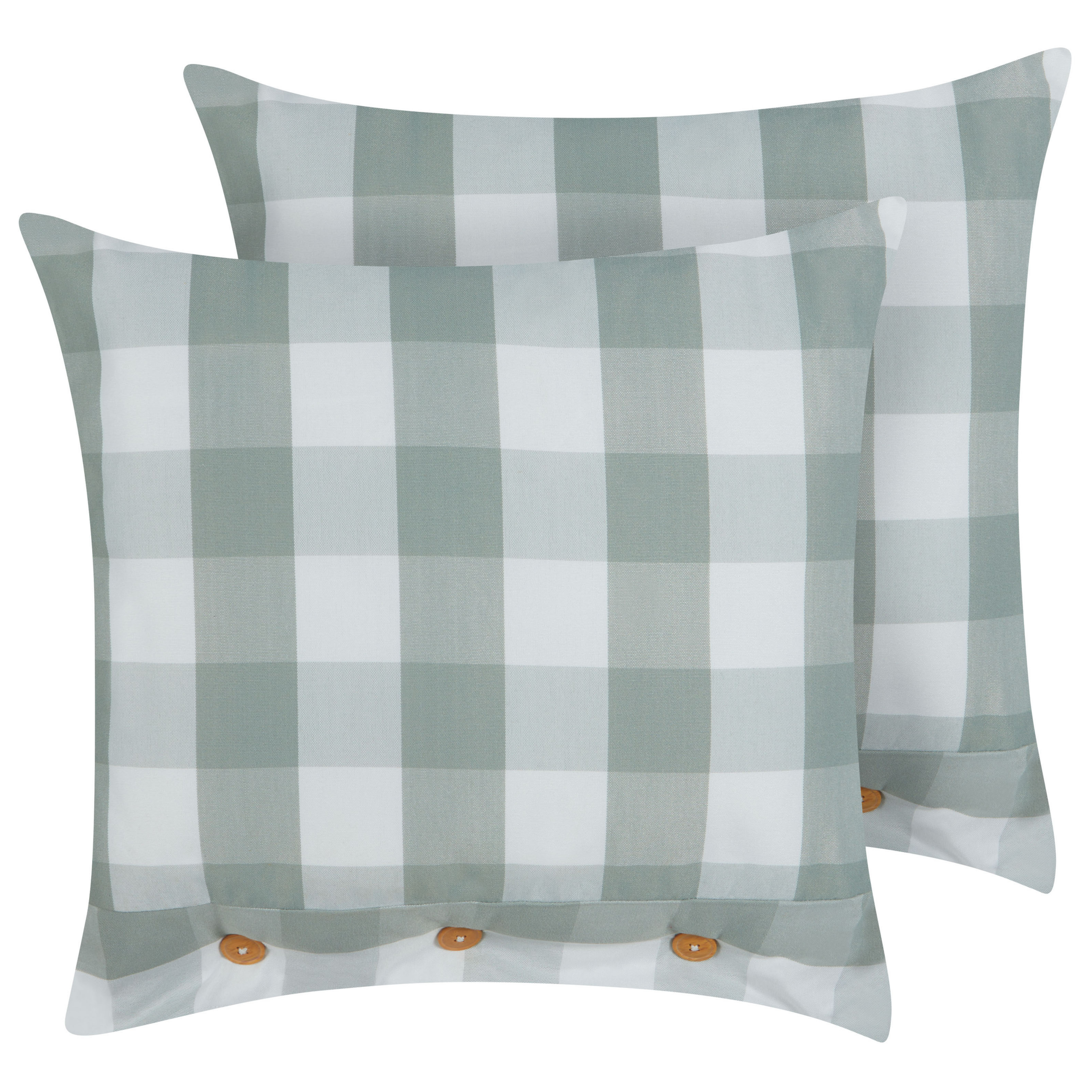 Koristetyynysetti 2 kpl TAMNINE 45 x 45 cm Mintunvihreä Ruutukuvio