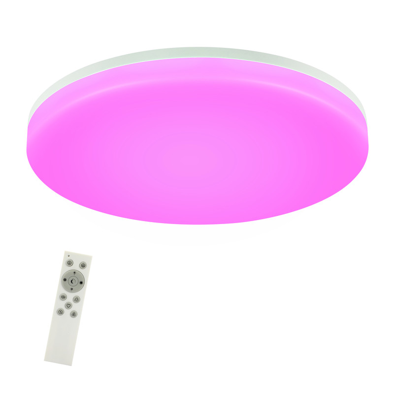 NETTLIFE LED-kylpyhuoneenKattovalaisin himmennettäväKaukosäätimellä, litteä, Ø22CM, 18W, pyöreäKeittiövalaisin, RGB-käytävävalaisin, IP54