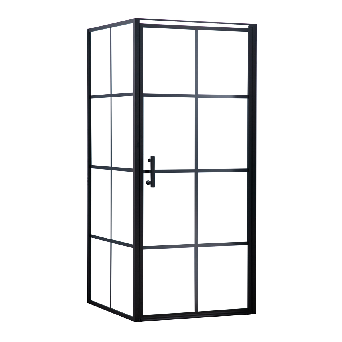 Lykke Suihkunurkka Deluxe 80x80x195cm, musta ristikkokehys