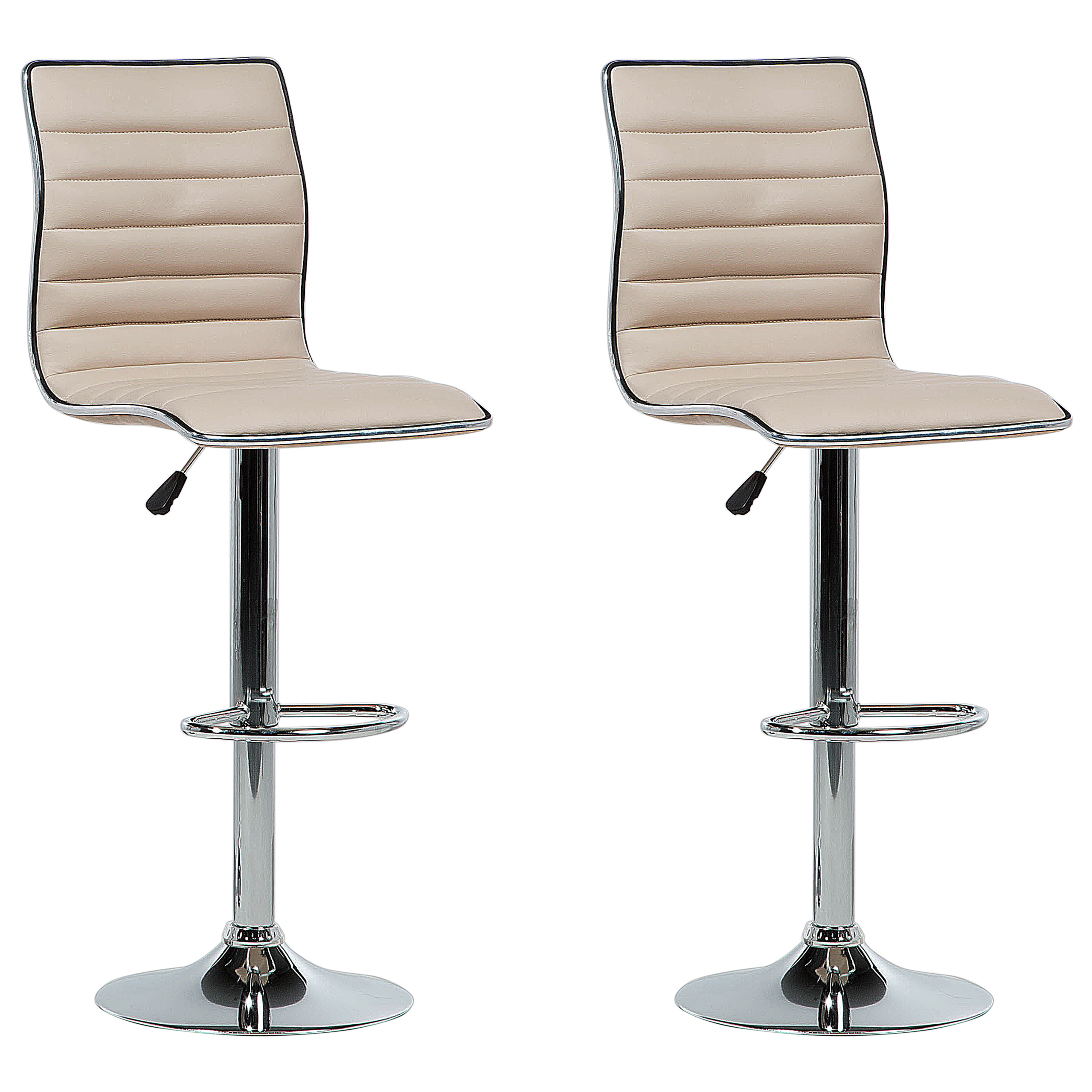 Baarituolisetti 2 kpl LUCERNE keinonahka pyörivä Vaaleanbeige