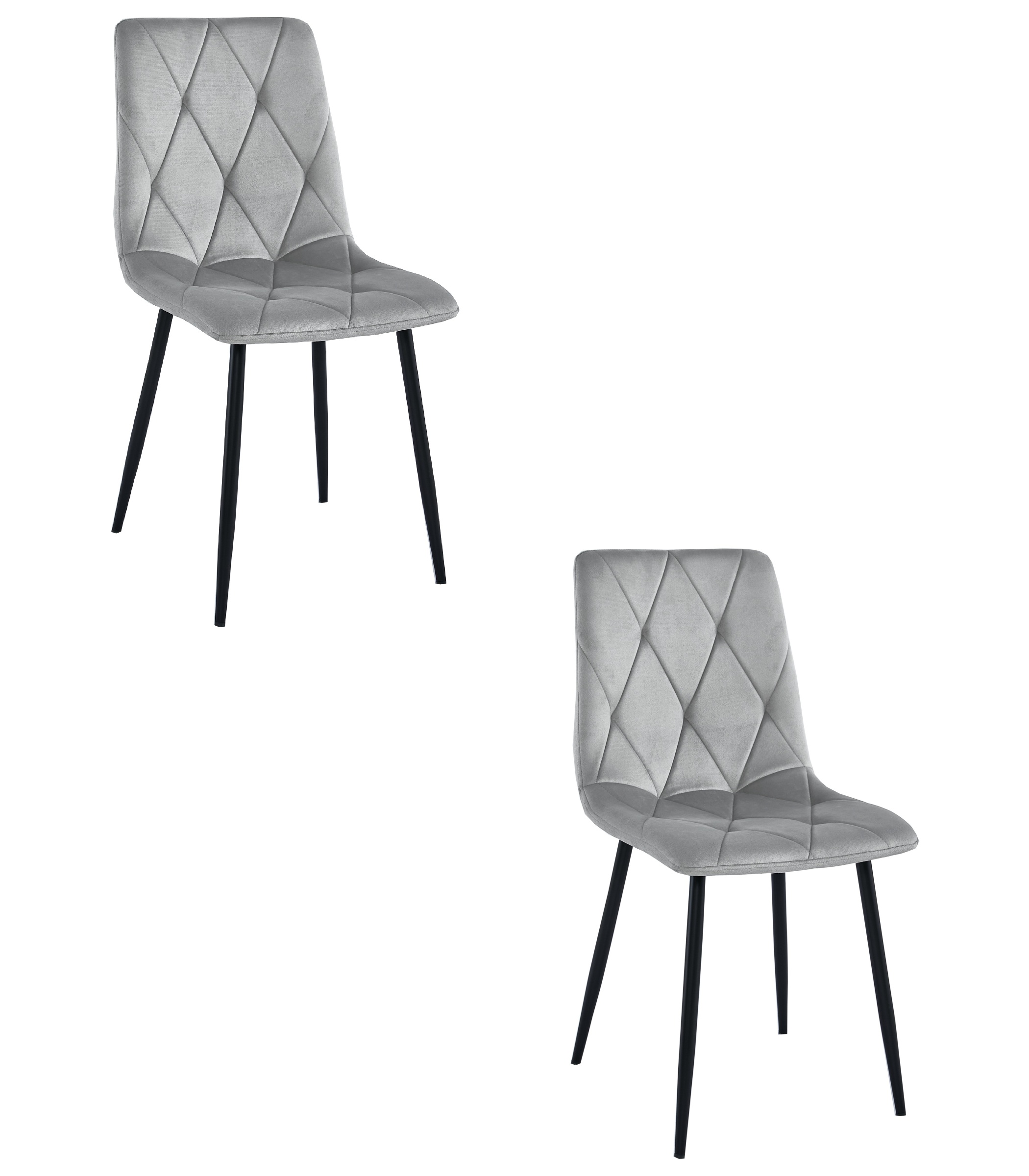 LIBRA-tuoli, hopeanharmaa sametti, mustat jalat (2 kpl)