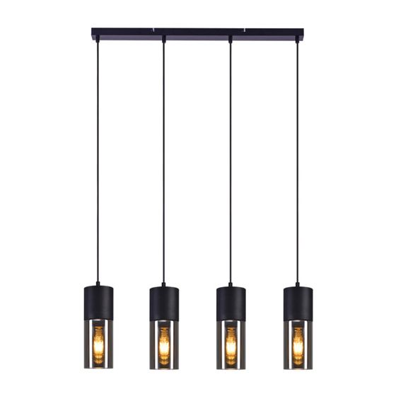 NETTLIFE-ruokapöydän riippuvalaisin, E27-riippuvalaisin, 4-liekkinen, säädettävä LED, moderni lasivarjostin