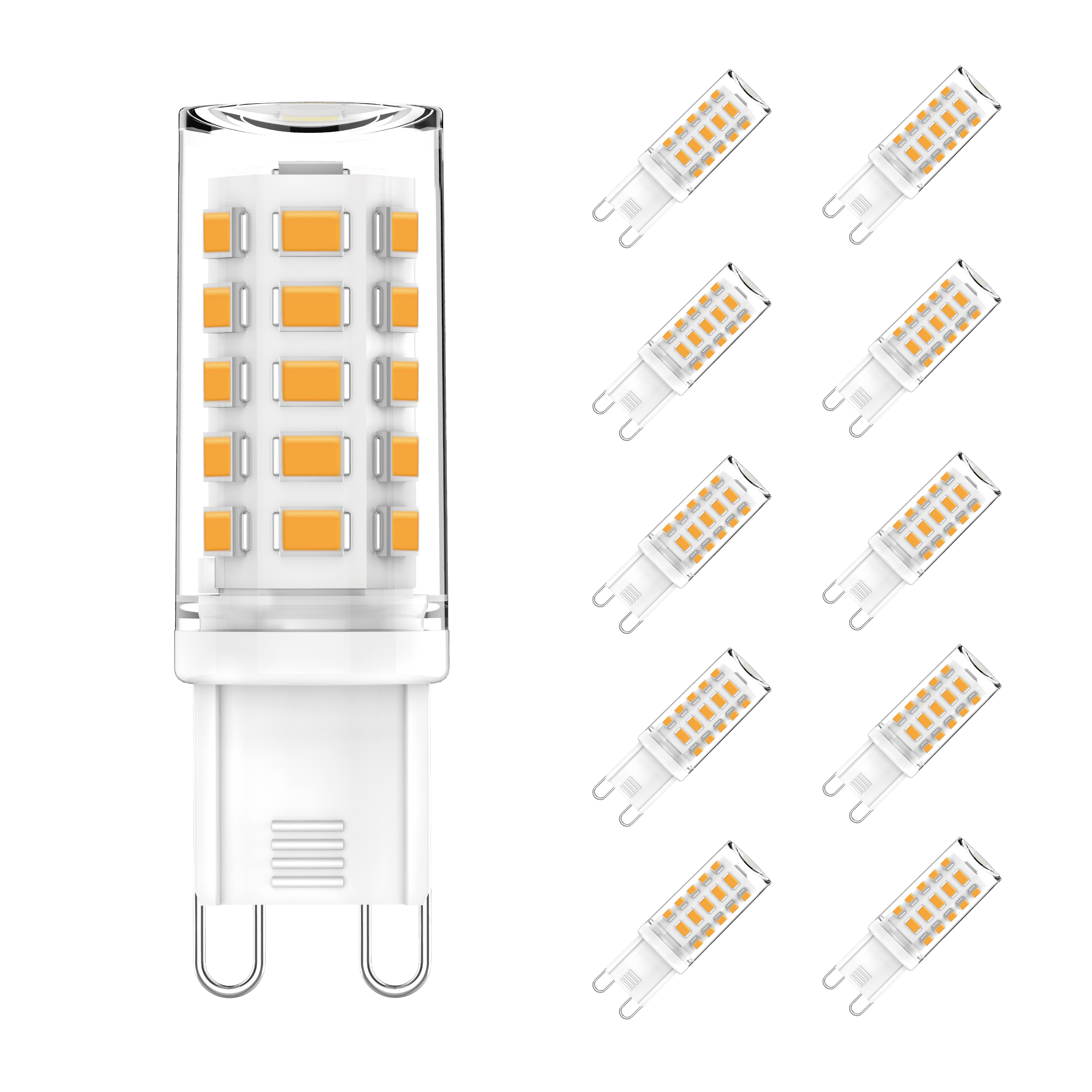NETTLIFE 10 kpl G9 LED-lamppuja, 3 W, lämmin valkoinen, korvaa 28 W:n, 30 W:n ja 40 W:n halogeenilampun, ei välkkymistä, energiansäästö