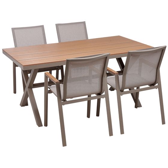 Ulkoruokailuryhmä 4-istuttava TIANO metalli Harmaa