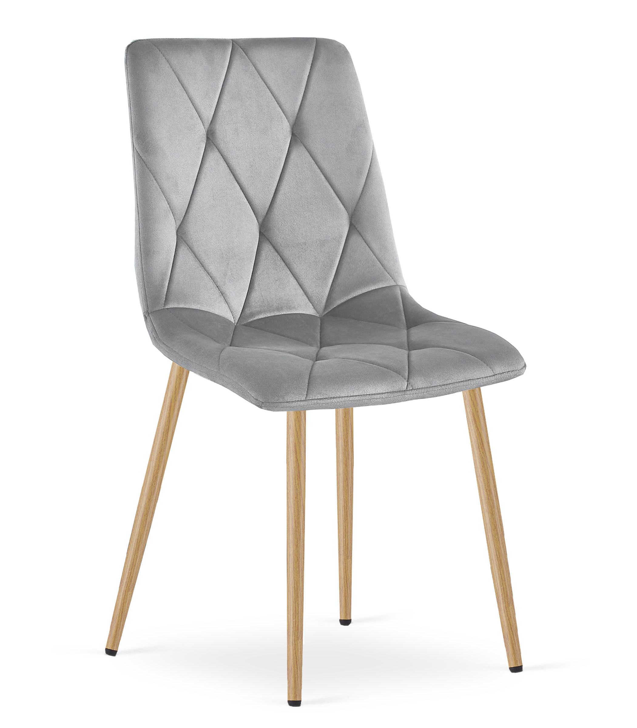 LIBRA-tuoli, vaaleanharmaa sametti, puunväriset jalat (1 kpl)