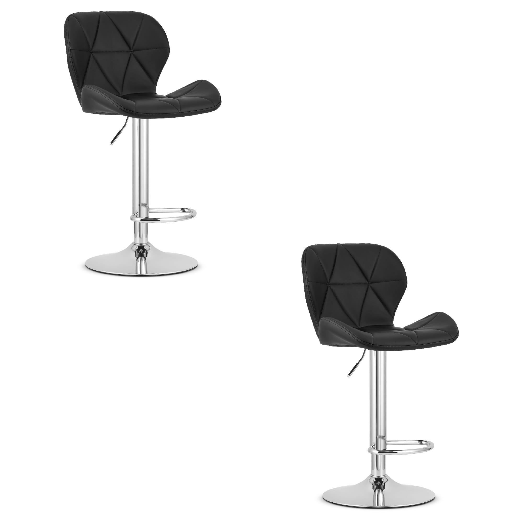 baarijakkara WEST baarijakkara, musta keinonahka, kromattu jalusta (2 kpl)