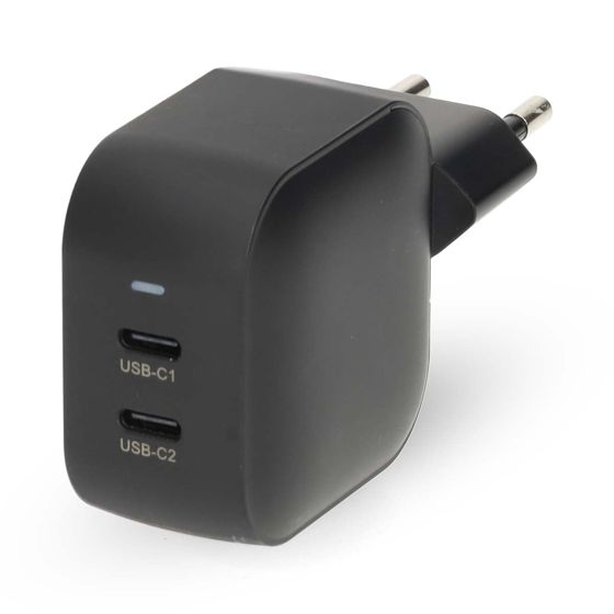 45 W GaN seinälaturi kahdella USB-C portilla pikalataukseen