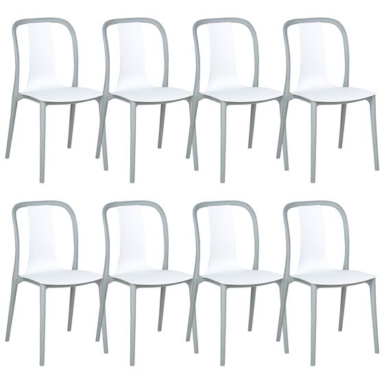 Puutarhatuolisetti 8 kpl SPEZIA Valkoinen