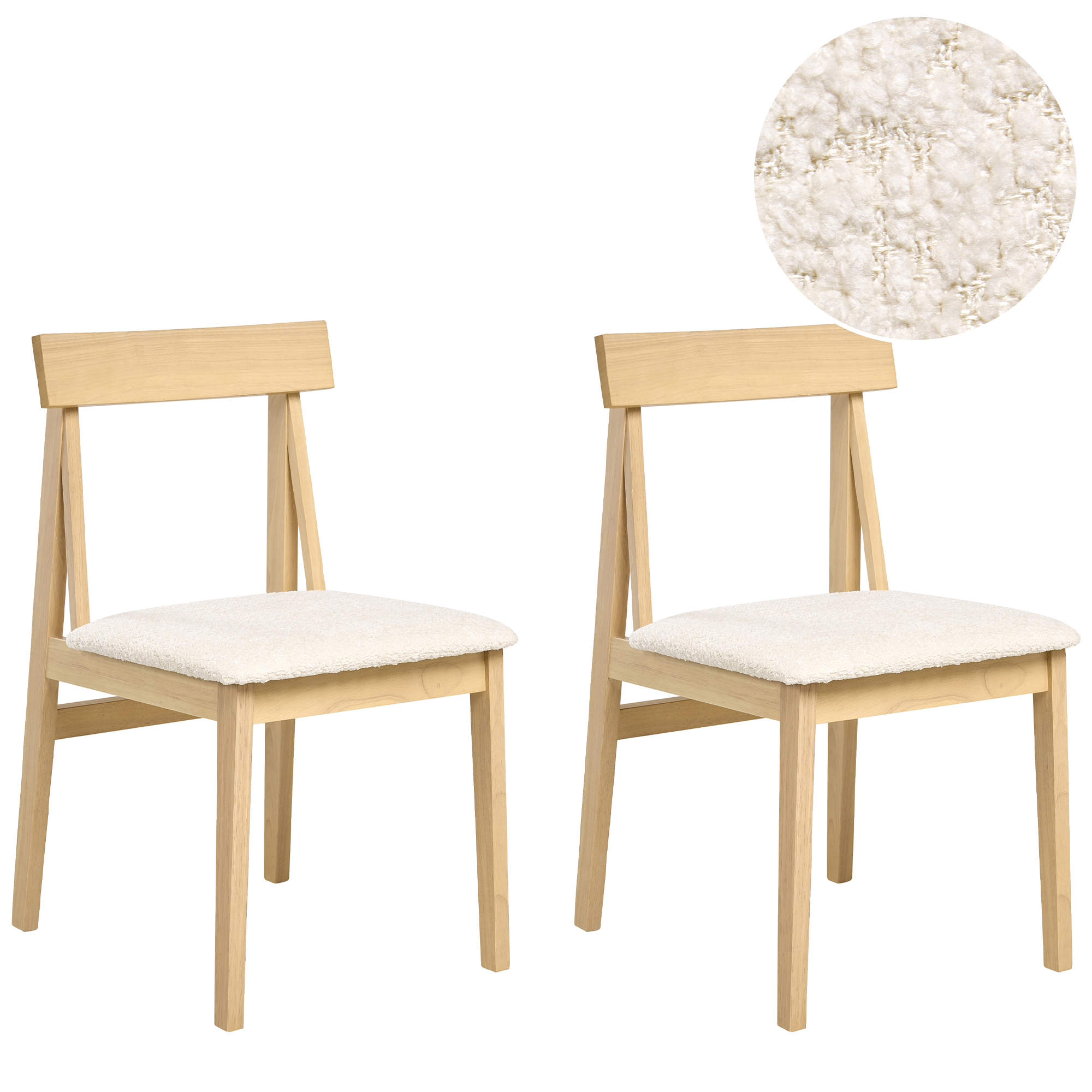 Ruokatuolisetti 2 kpl ISLE Puu Vaaleanruskea/beige