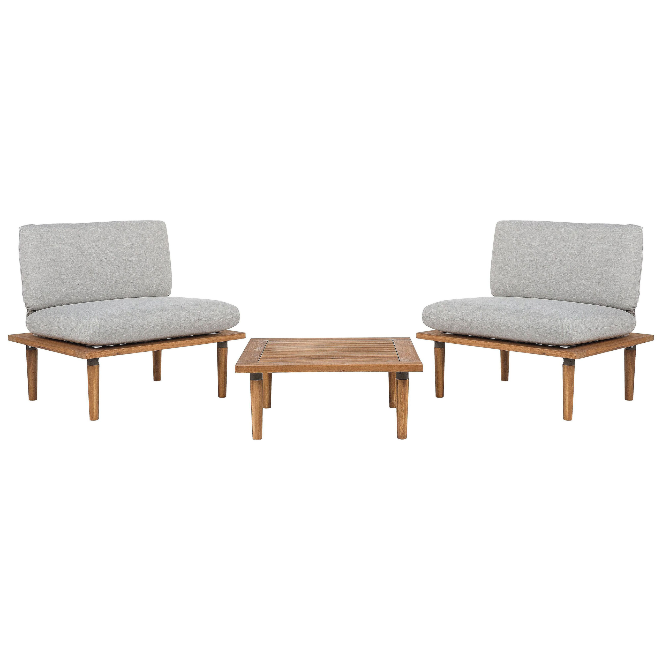 Ulkosohvaryhmä pöydällä 2-istuttava FRASCATI modulaarinen sertifioitu akaasia Vaaleanharmaa