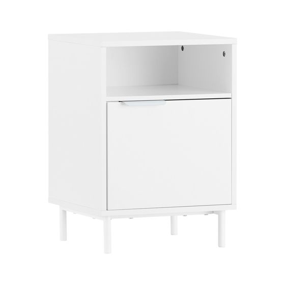 SoBuy Yöpöytä Lipasto Sohvapöytä Sivupöytä puukuitulevystä valkoinen FBT124-W