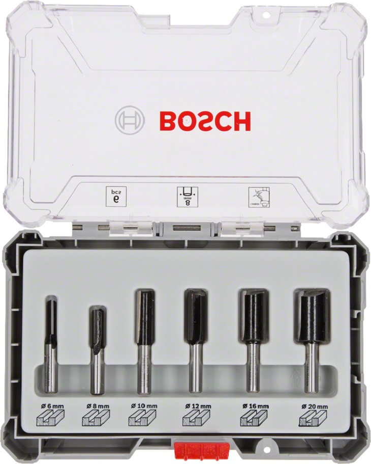 Bosch Suora Jyrsinteräsarja 6-osaa 8 mm varsi