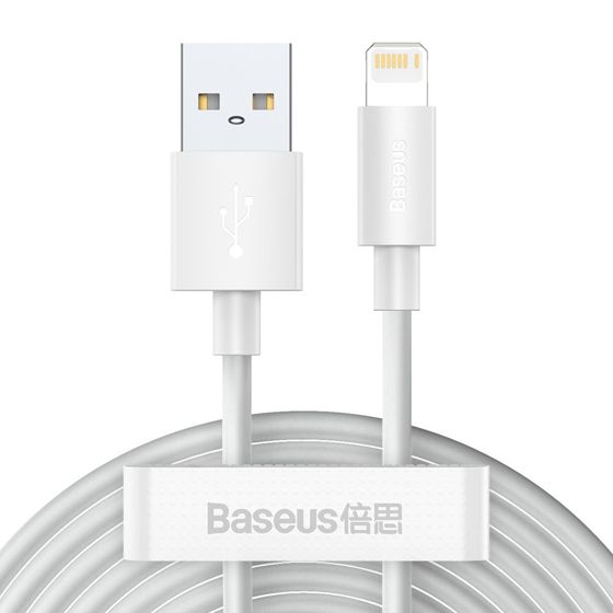 2x USB iPhone Lightning -kaapeli Nopea Lataus Virranjakelu 1,5 m Valkoinen