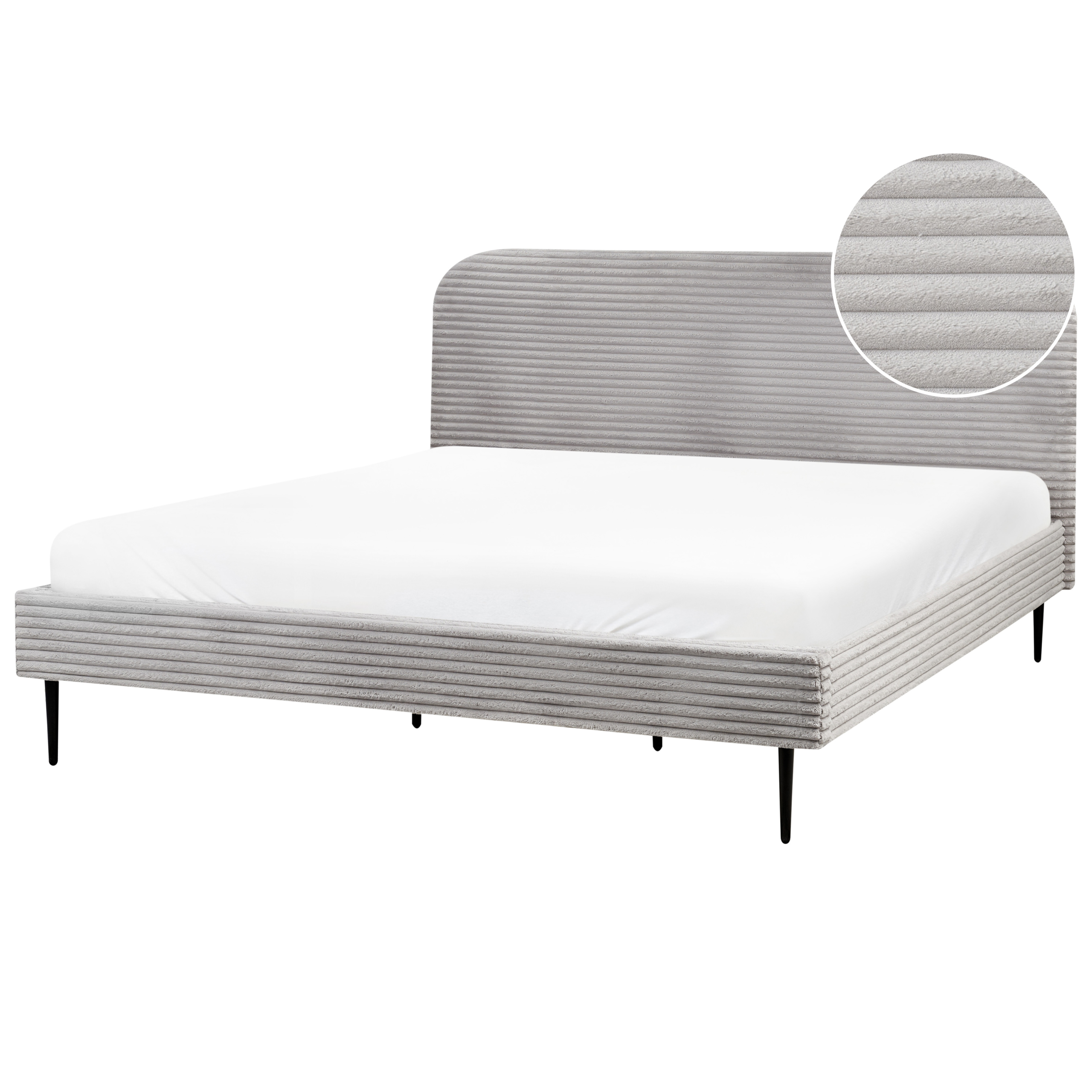 Sänky vakosametti FLAYAT 180 x 200 cm Vaaleanharmaa