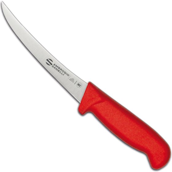SUPRA COLORE HACCP kaareva luunpoistoveitsi 130/290 mm - punainen