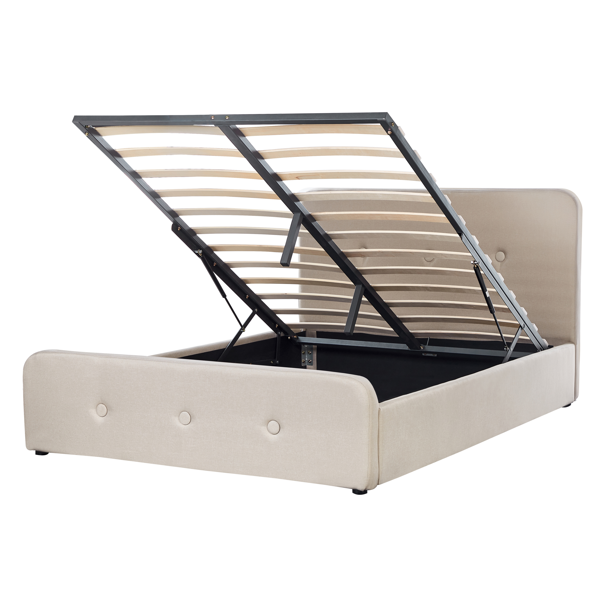 Sänky säilytystilalla kangas RENNES 140 x 200 cm Beige