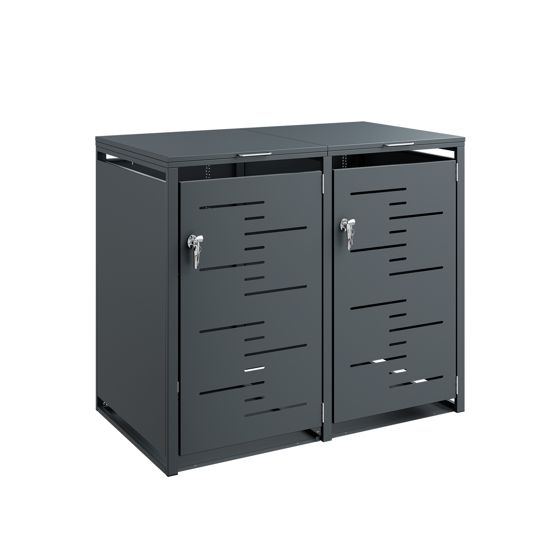 Säilytyskaappi 2 kpl setti lukittava ulkoon tummanharmaa 134.0x80.0x116.3 cm OGS64-DG