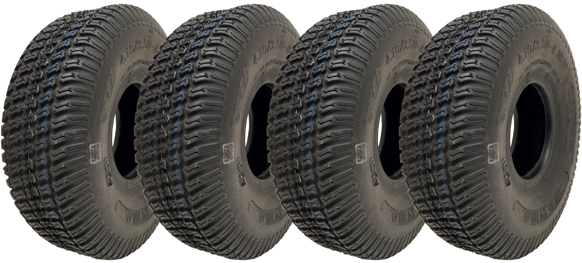 4.10/3.50-4 ruohonleikkurin monikäyttöiset nurmikengät, 4-kerroksiset tubeless-renkaat, Wanda P332 (4 kpl:n sarja)