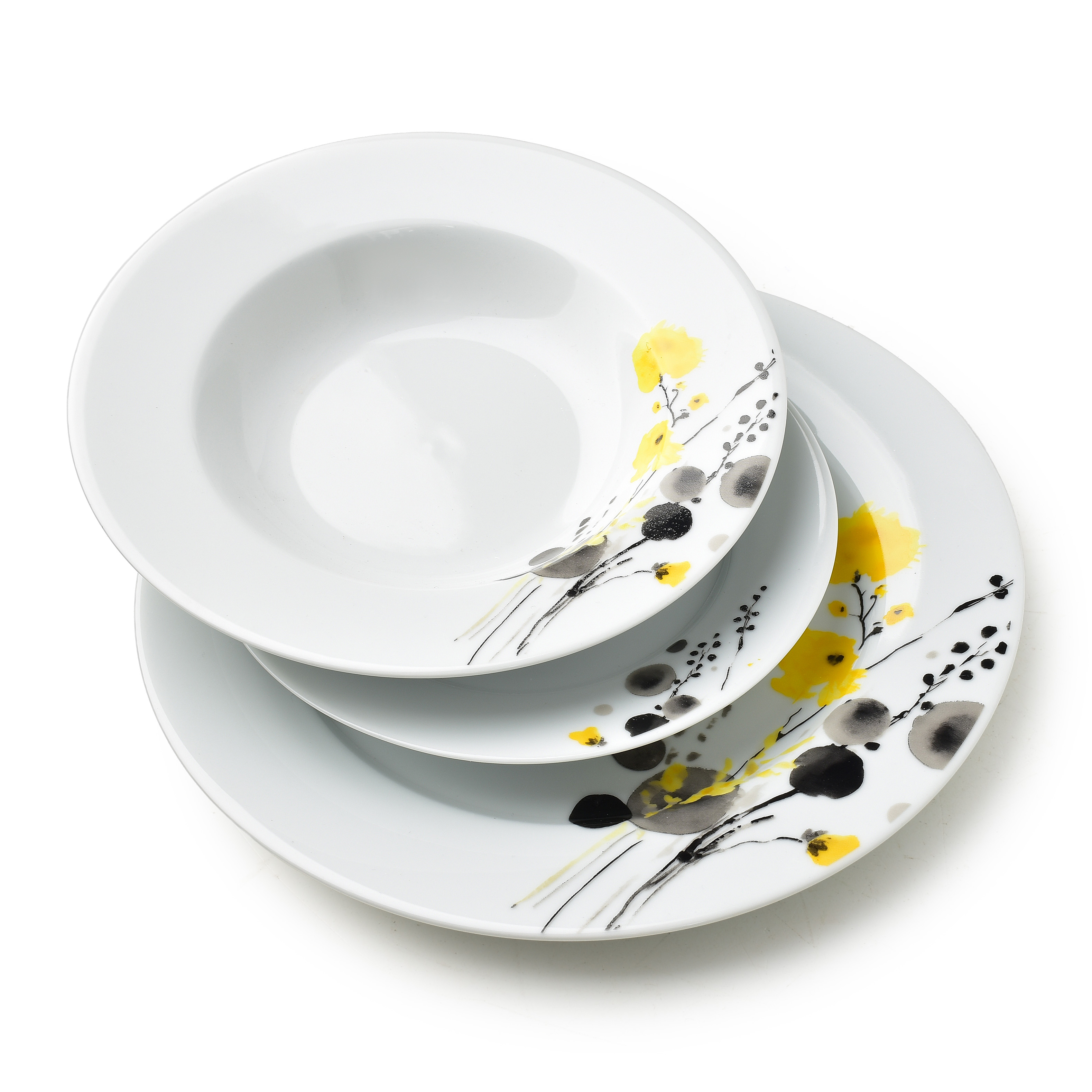 Ruokailuastiasto posliini AFFEKDESIGN LEA YELLOW 27 cm keltainen 18 osaa