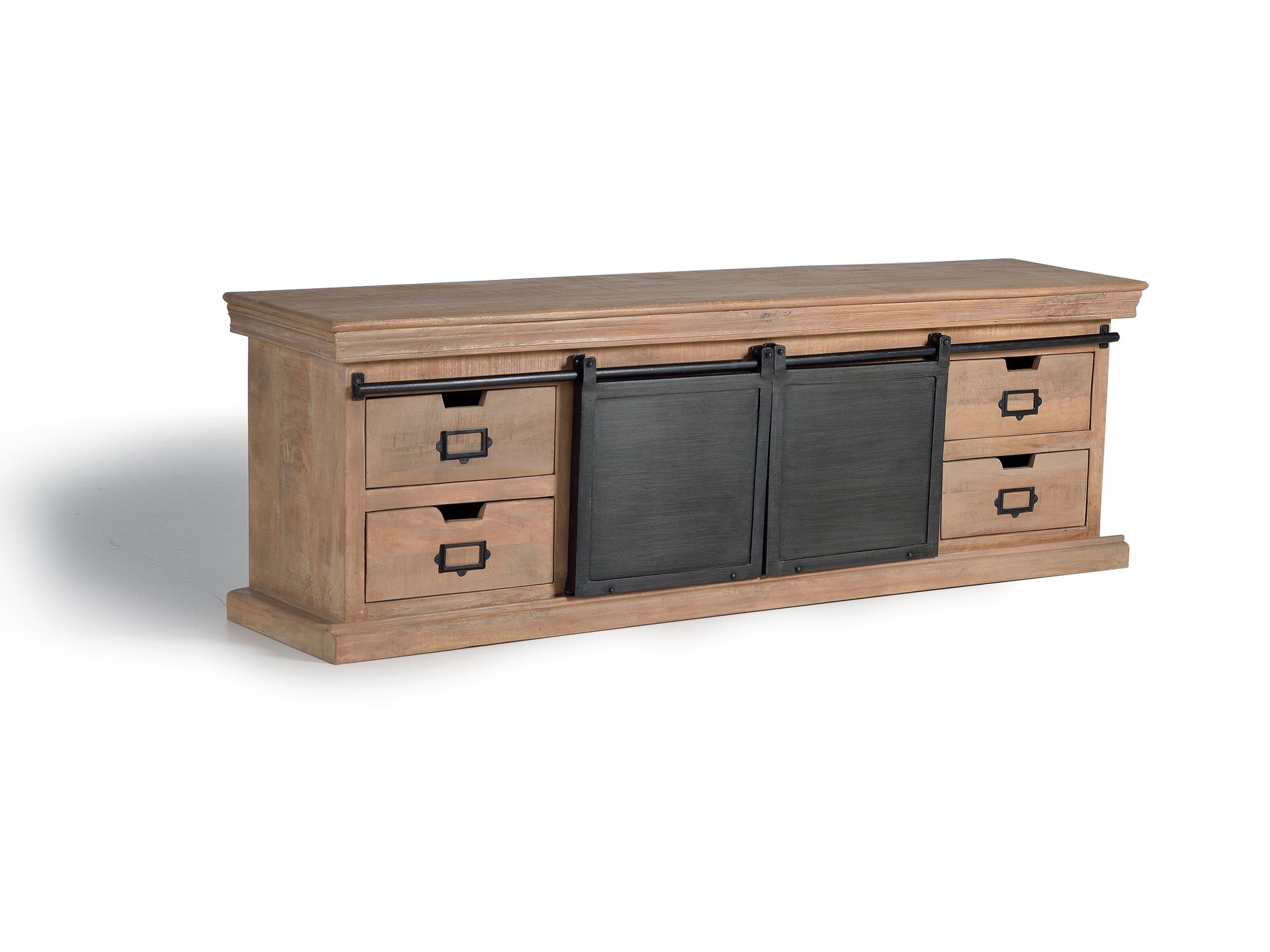 Teollisuustyylinen TV-taso mangopuusta