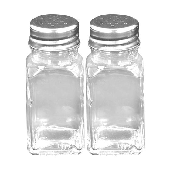 2 Kpl Lasinen Suola- ja Pippurisetti Paketti Ultrakompakti Kannella