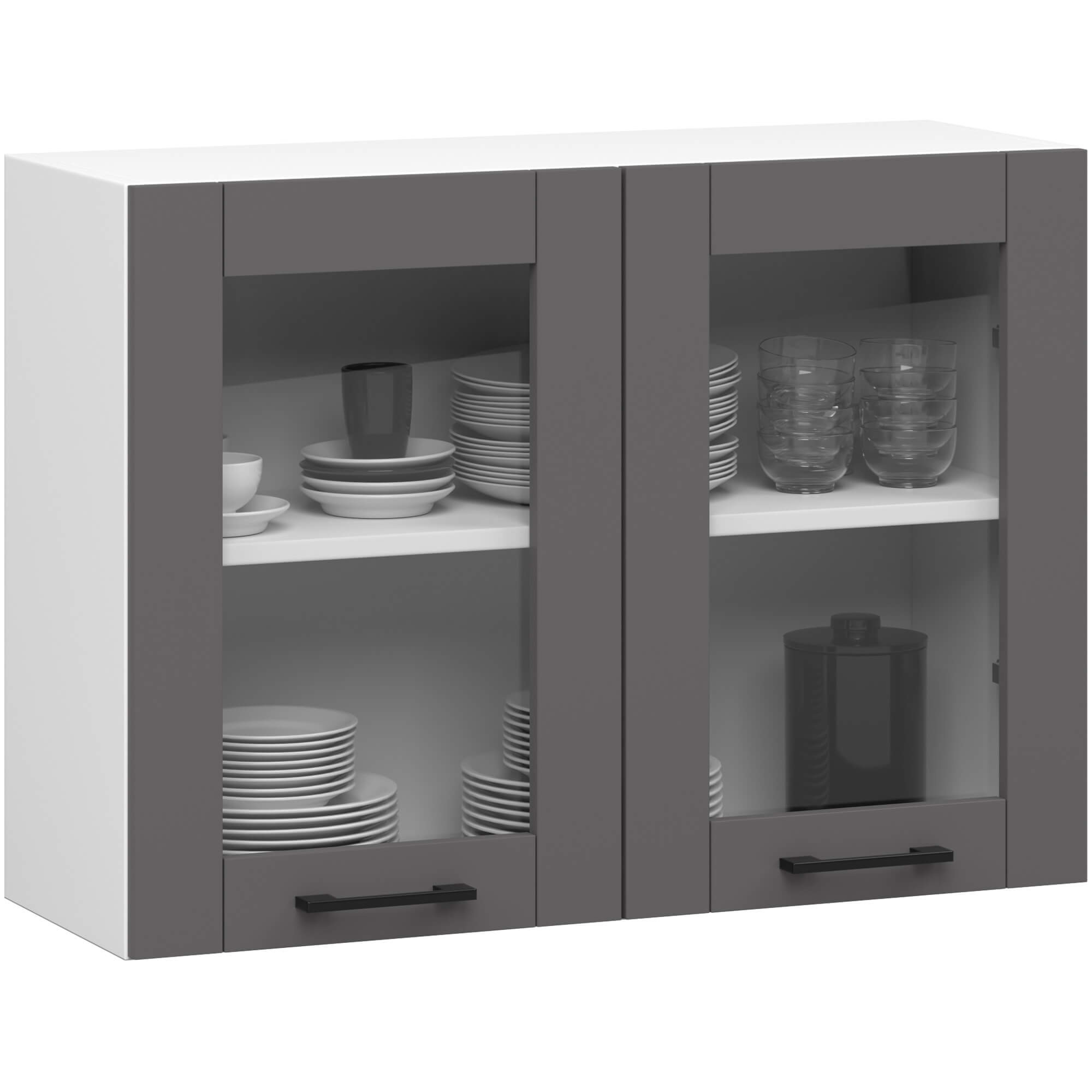 Akord Vitriinikaappi Oliwia Valkoinen/Harmaa 30x80x58