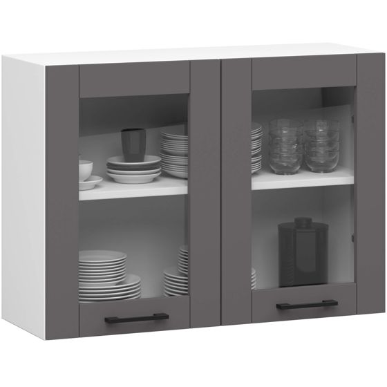 Akord Vitriinikaappi Oliwia Valkoinen/Harmaa 30x80x58