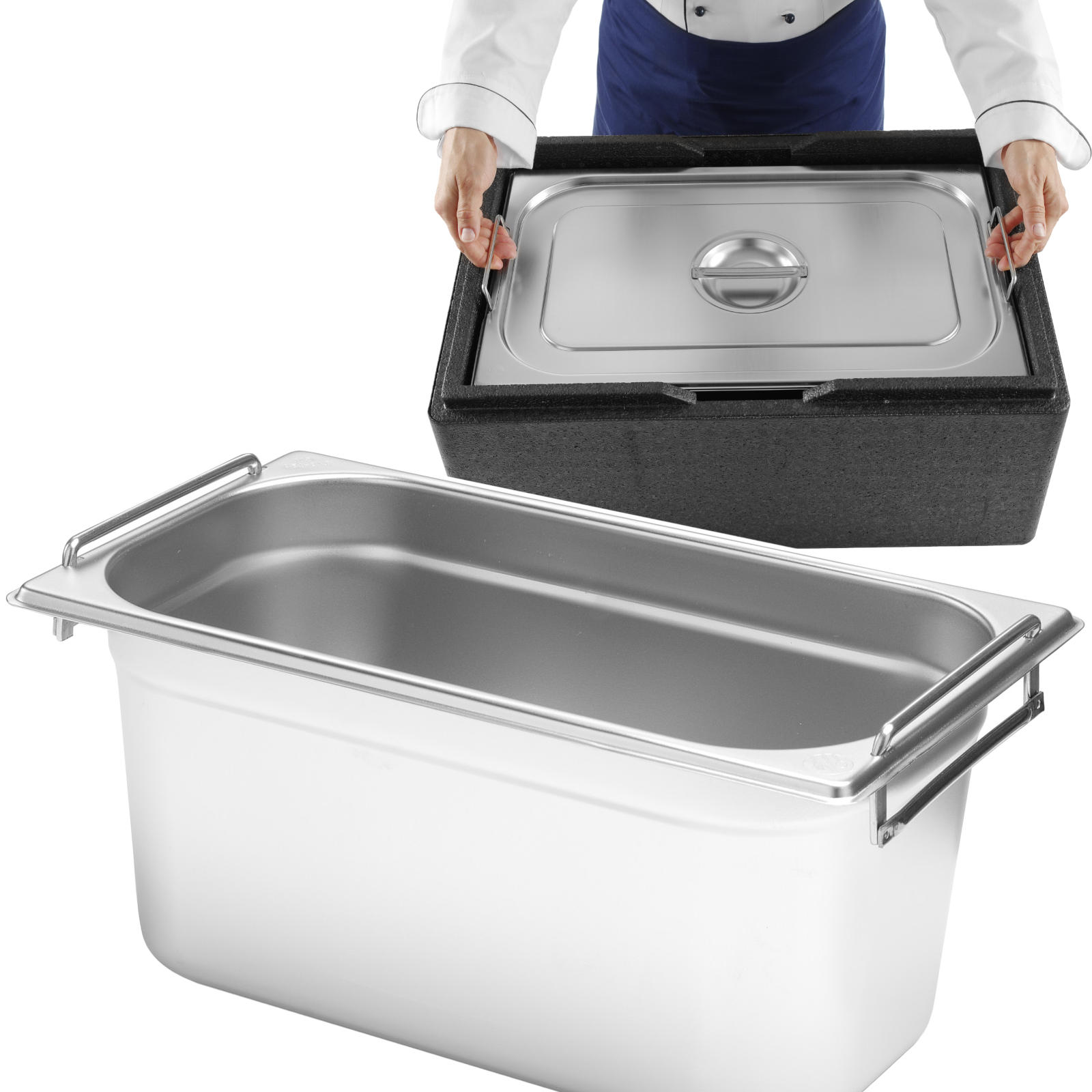 Gastronorm-astia GN 1/3 sisäänvedettävillä kahvoilla 325x176x150mm 5,7L Hendi 817445