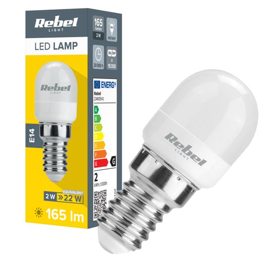 Rebel 2W E14 165 Lm 6500 K 360° LED-jääkaapin ja liesituulettimen lamppu