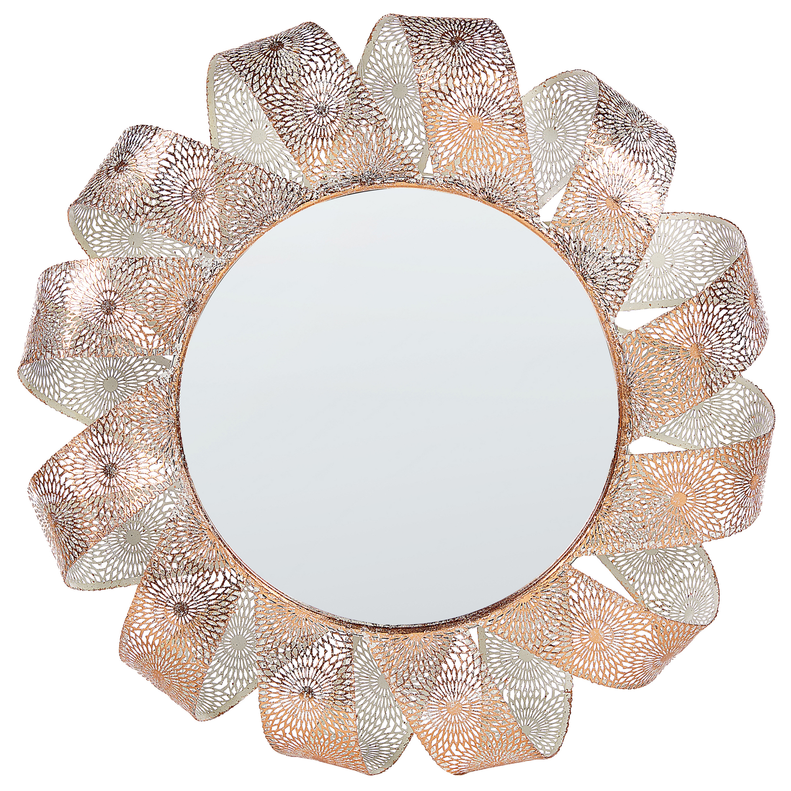 Seinäpeili MANGALORE 54 cm 54 cm metalli Valkoinen