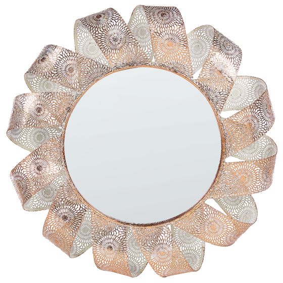 Seinäpeili MANGALORE 54 cm 54 cm metalli Valkoinen