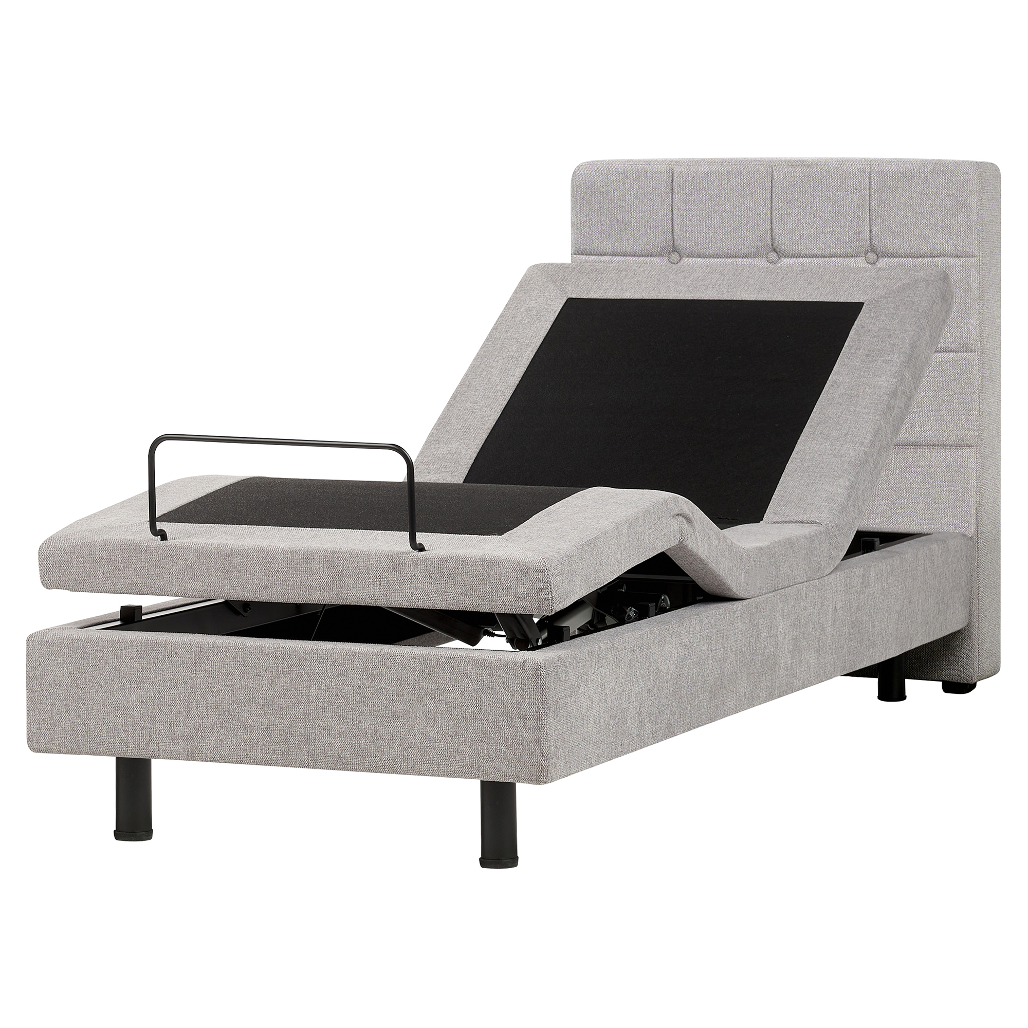 Säädettävä sänky kangas DUKE 80 x 200 cm Vaaleanharmaa