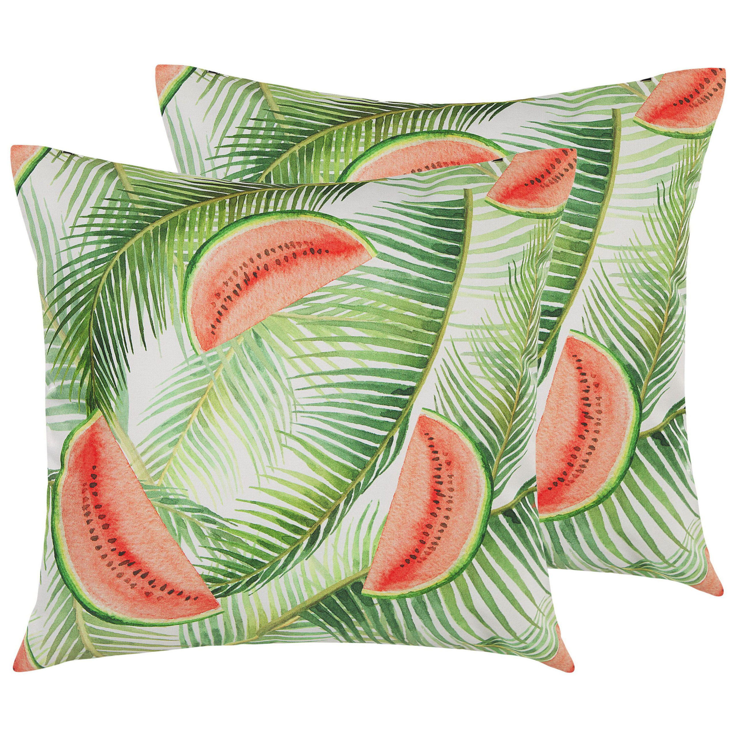 Ulkotyynysetti 2 kpl LOVOLETO Kasvikuvio 45 x 45 cm Vaaleanvihreä