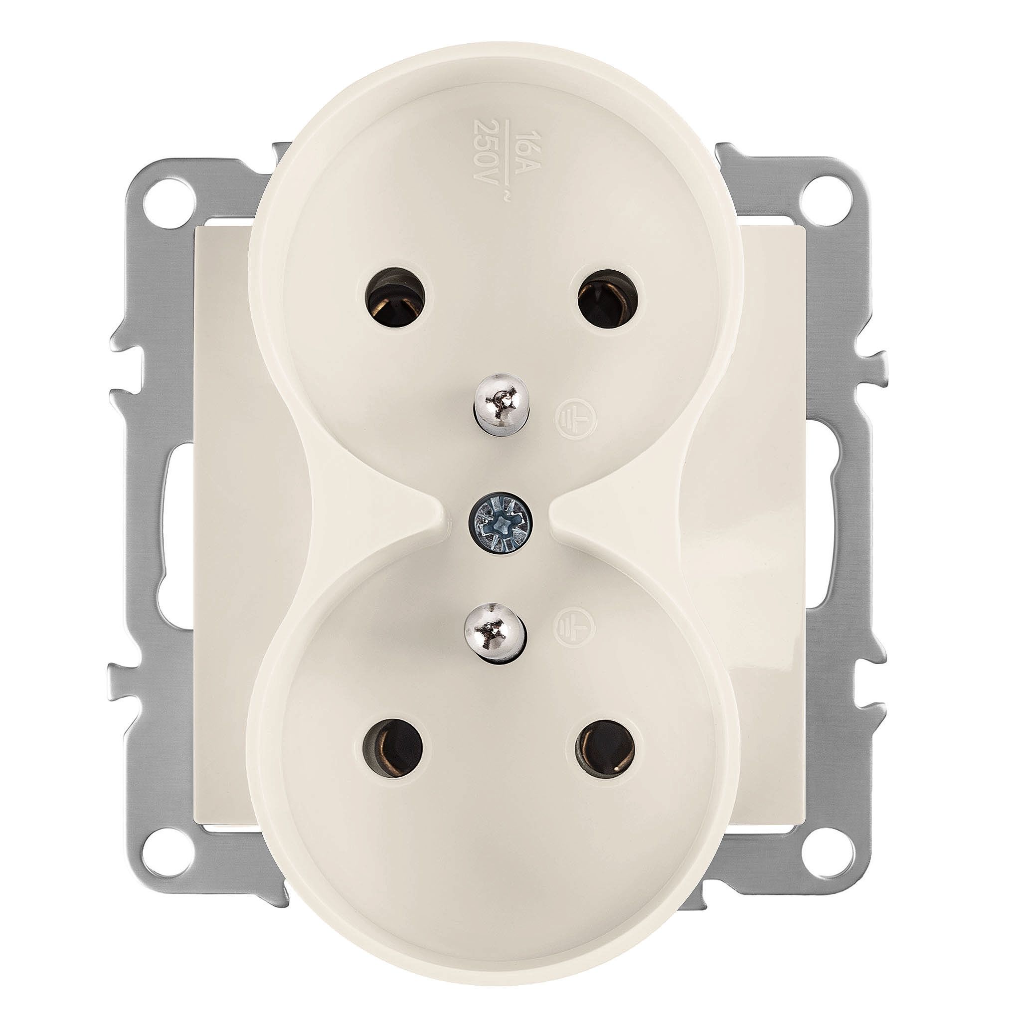Toolight Kaksiosainen maadoitettu pistorasia OSTE JNH002-G Beige 5, 1x7, 4x8, 4cm