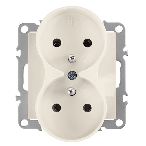 Toolight Kaksiosainen maadoitettu pistorasia OSTE JNH002-G Beige 5, 1x7, 4x8, 4cm