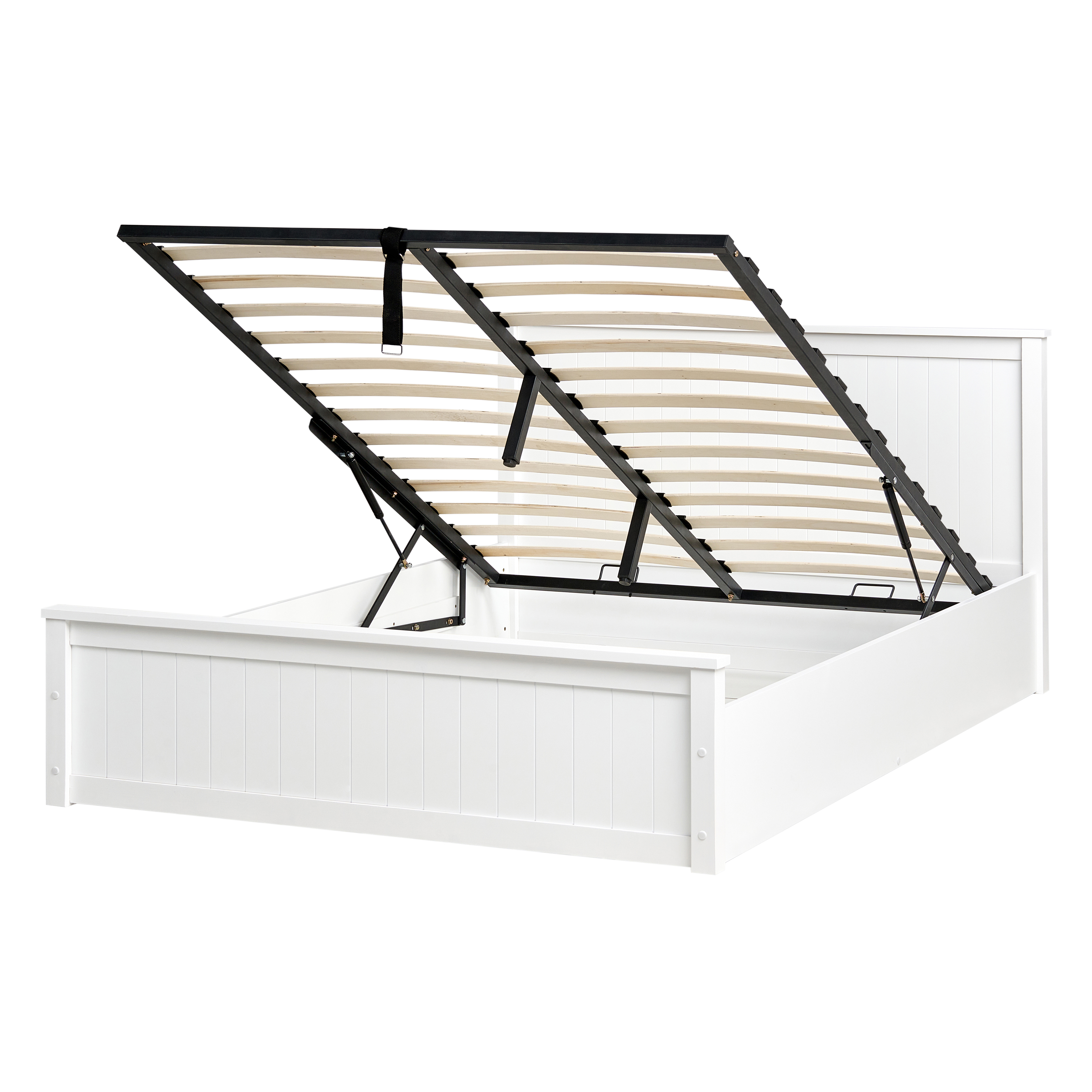 Sänky säilytystilalla mänty LAMBRES  140 x 200 cm Valkoinen