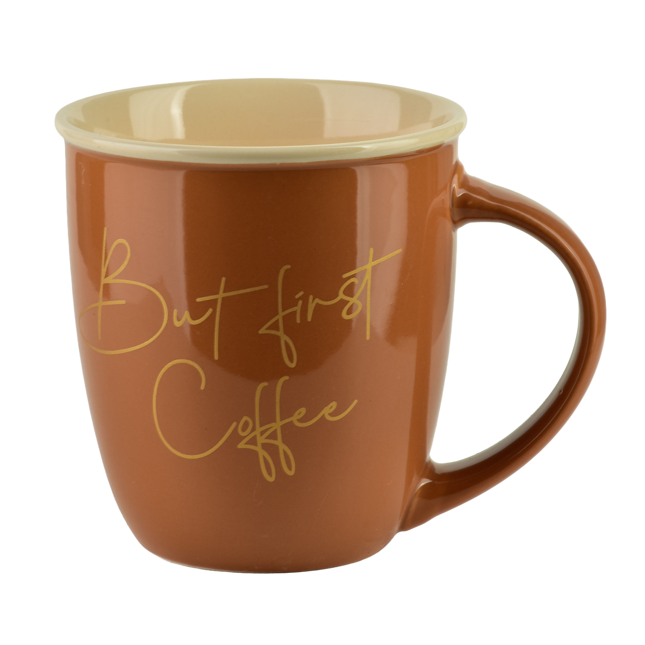 Muki posliini HENDIA Coffee Time 9x13x10 cm ruskea 1 kpl