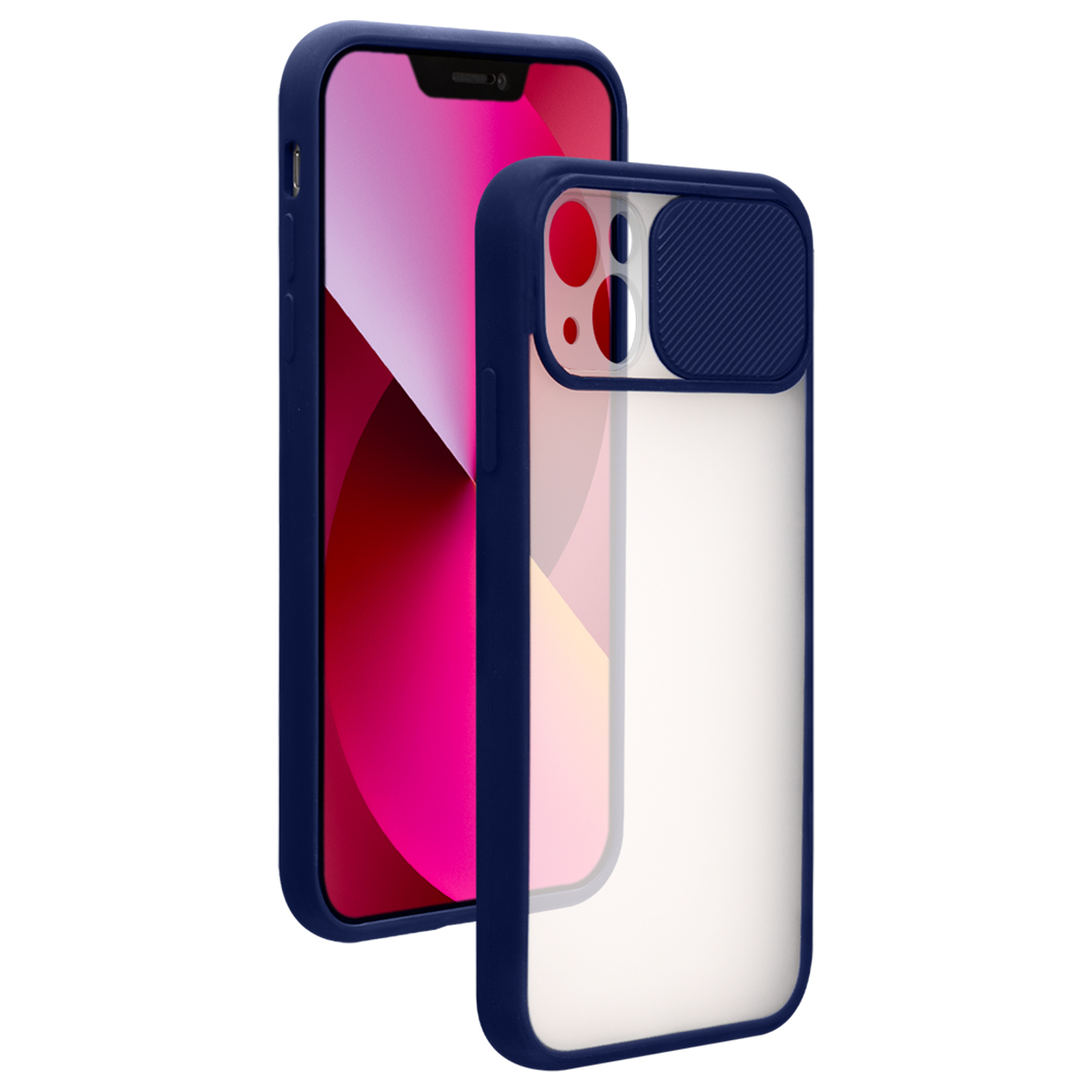 Slide-suojakuori iPhone 13 -puhelimelle, iskunkestävä, liukuvalla kamerasuojalla