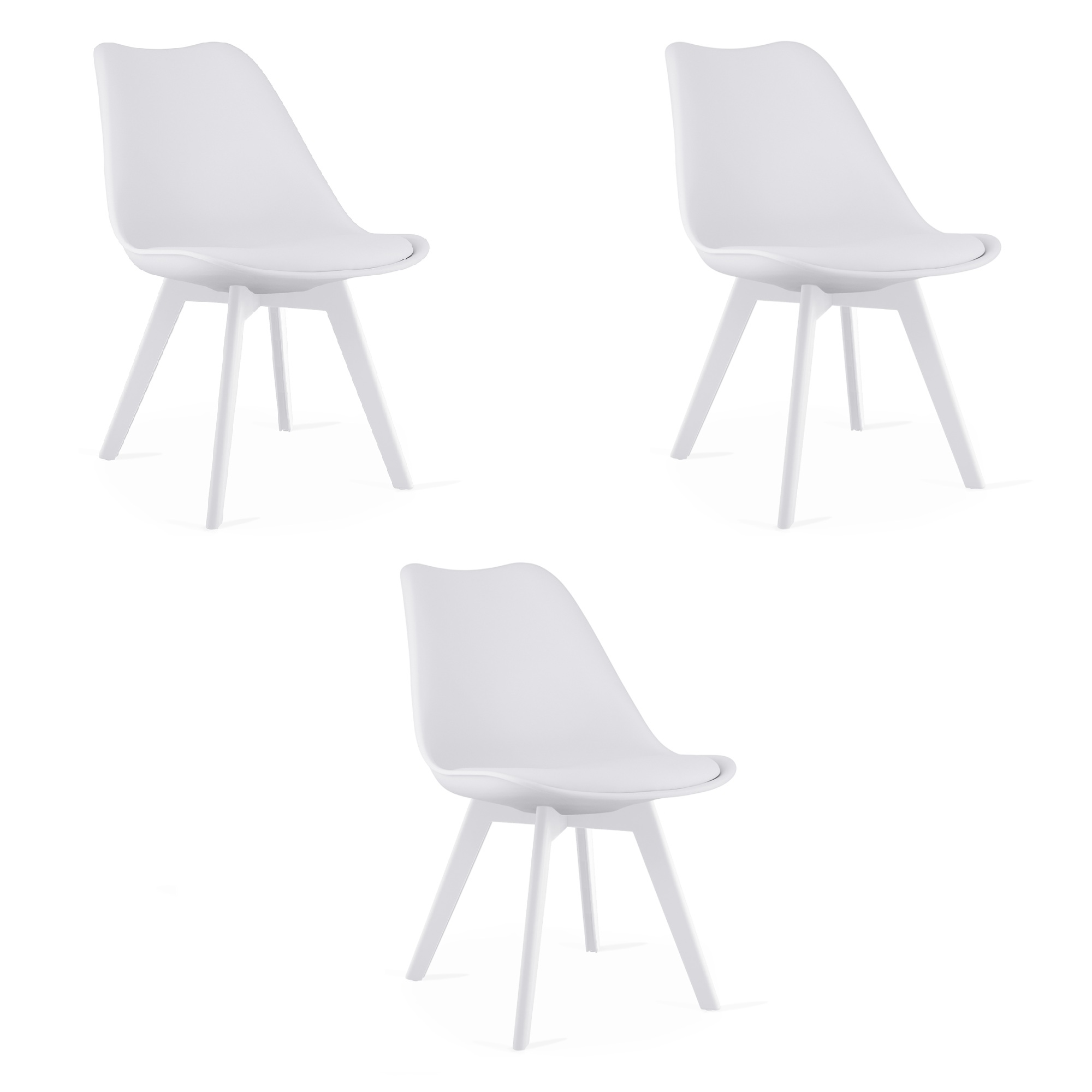 MARK-tuoli, valkoinen, valkoiset jalat (3 kpl)